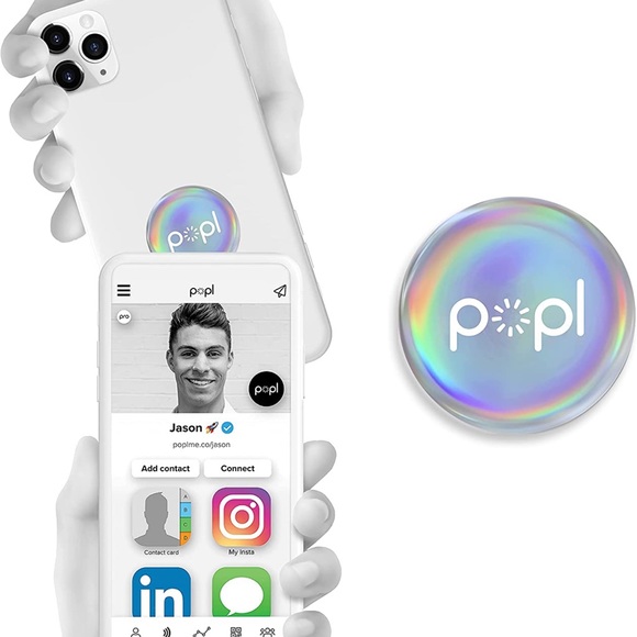3 Popl Digital Business Card/Smart NFC Sticker/Compatible w/ iPhone and Android - Picture 6 of 15